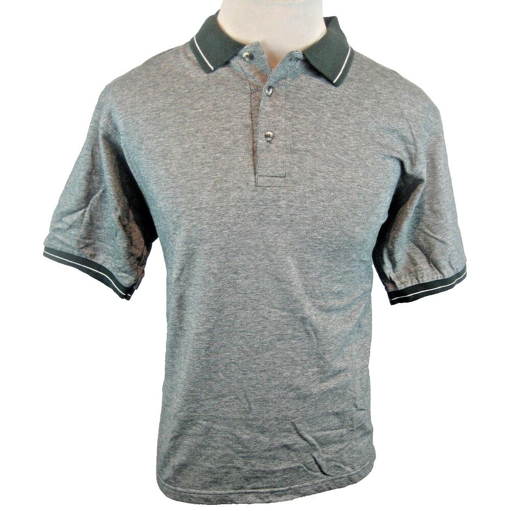 Mens Bermuda Sands Gray Heather SS Cotton Golf Polo Casual Shirt sz Lg